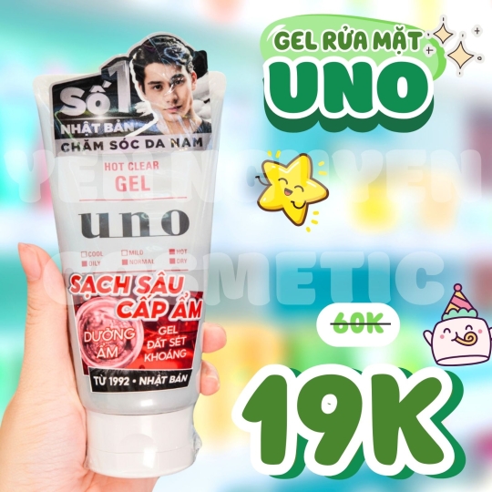 Gel Rửa Mặt Tạo Nhiệt Cấp Ẩm Uno Hot Clear for Men 120g
