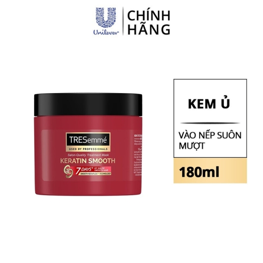 Kem Ủ Tóc Vào Nếp Mượt Mà TRESemmé Keratin Smooth Salon-Quality Treatment Mask 180ml