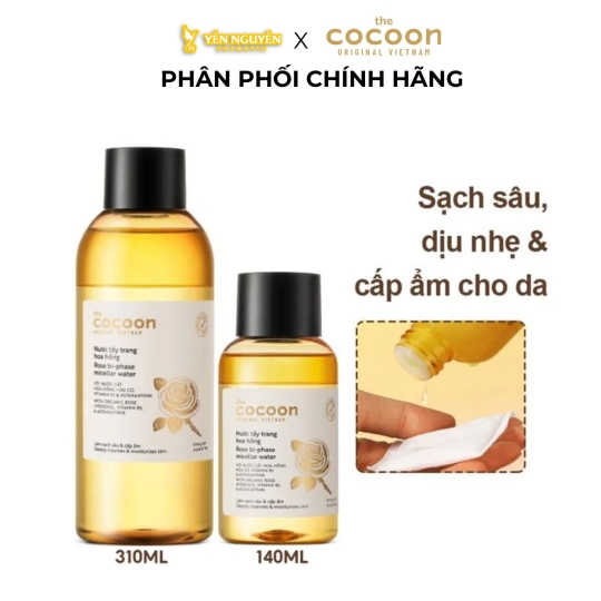 Nước Tẩy Trang Làm Sạch Sâu, Cấp Ẩm The Cocoon Rose Bi-Phase Micellar Water