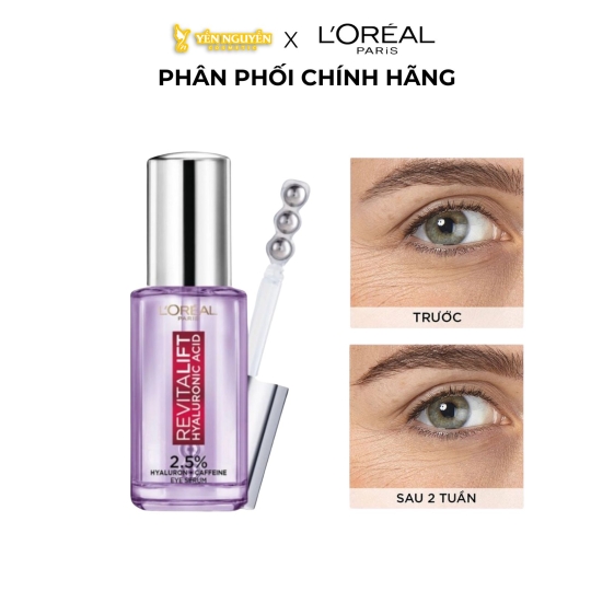  Tinh Chất Dưỡng Mắt Giảm Bọng Mắt, Mờ Quầng Thâm L'oreal Paris Revitalift Hyaluronic Acid Eye Serum 20ml