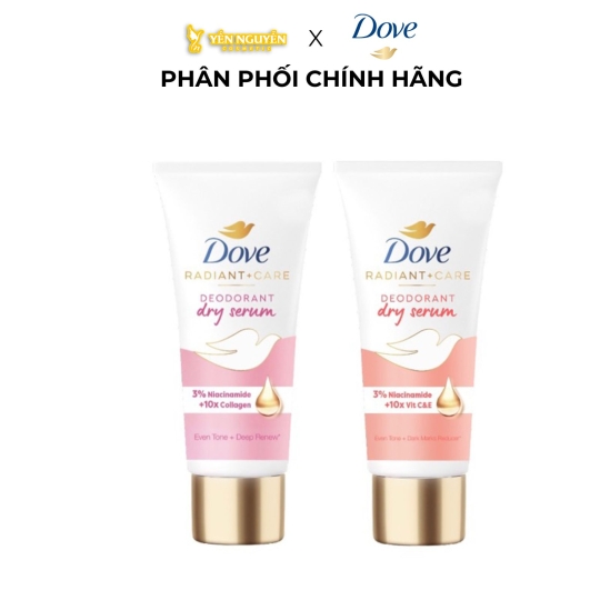 Serum Ngăn Mùi Dove Giúp Da Sáng Mịn Đều Màu 40ml Deodorant Dry Serum 3% Niacinamide + 10X Collagen