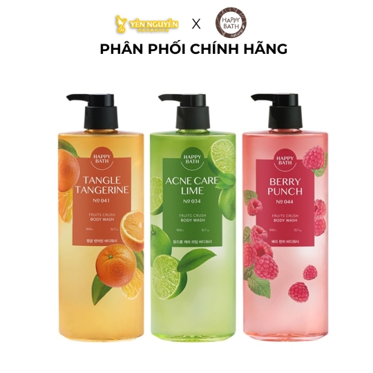 Sữa Tắm Thiên Nhiên Trái Cây Happy Bath Fruits Tangle Tangerine Body Wash 900g