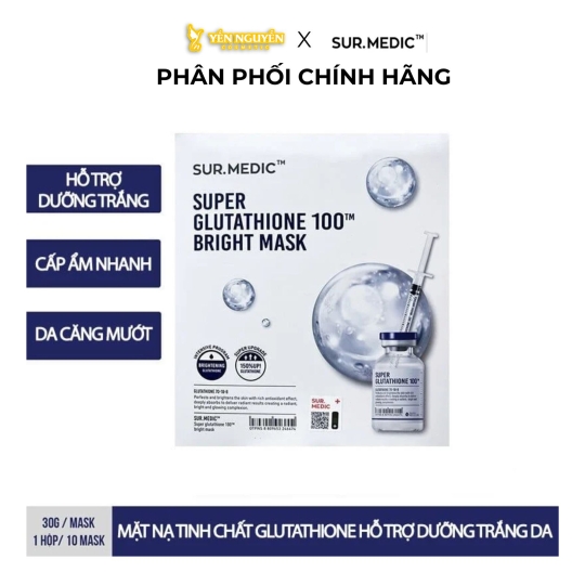 Mặt Nạ Hỗ Trợ Dưỡng Trắng Da Sur.Medic+ Bright Glutathione Mask 30g