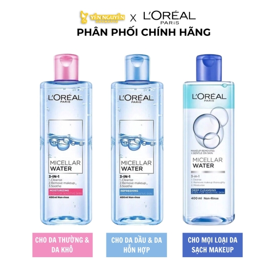  Nước Tẩy Trang Làm Sạch Sâu 3 In 1 L'Oreal Micellar Water Deep Cleansing