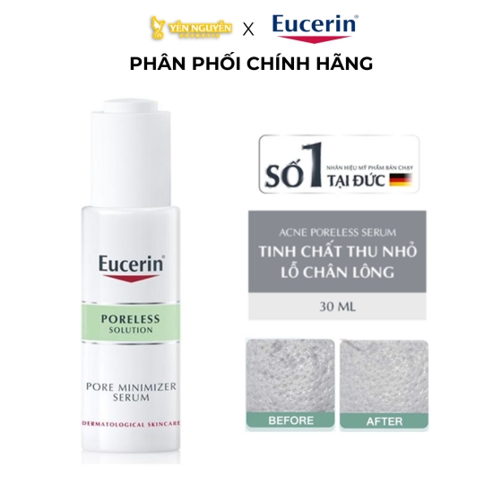 Tinh Chất Eucerin Poreless Solution Pore Minimizer Serum Giảm Mụn, Thu Nhỏ Lỗ Chân Lông 30ml