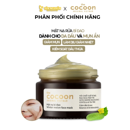 Mặt Nạ Rửa Dành Cho Da Dầu Và Mụn Ẩn Chiết Xuất Bí Đao Cocoon Winter Melon Face Mask