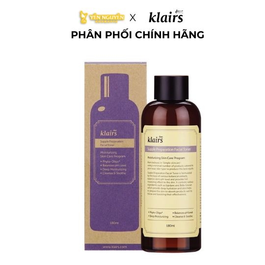 Nước Hoa Hồng Dưỡng Ẩm, Làm Mềm Da Klairs Supple Presparation Facial Toner