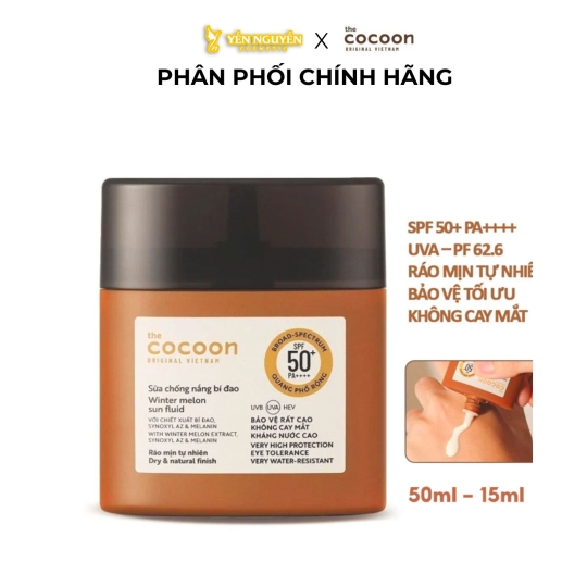 Sữa Chống Nắng Bí Đao Cocoon SPF 50+ PA++++, UVA – PF 62.6 30ml