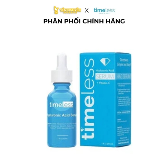  Tinh Chất Cấp Ẩm, Dưỡng Trắng Da Timeless Hyaluronic Acid + Vitamin C Serum 30ml