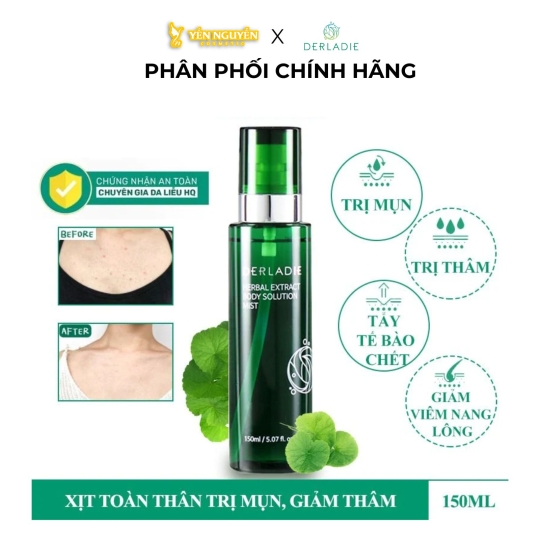 Xịt Mụn Lưng Derladie Herbal Extract Body Solution 150ml 