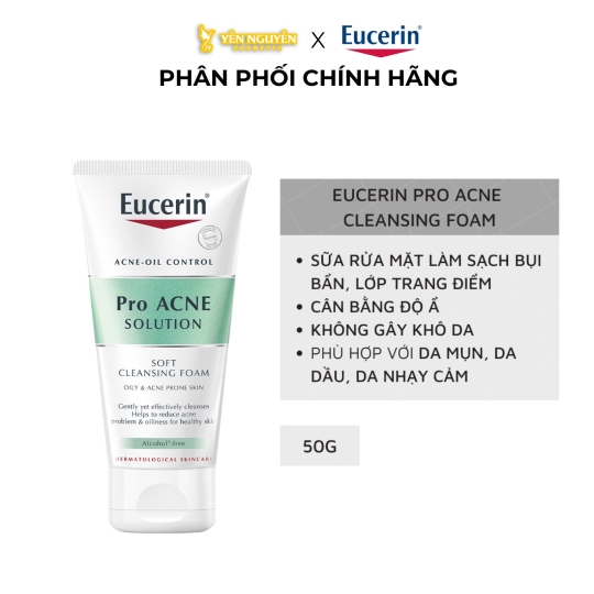 Sữa Rửa Mặt Tạo Bọt Da Dầu Eucerin Cleansing Foam 50g