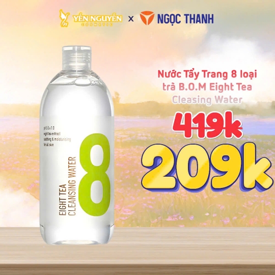 Nước Tẩy Trang Dưỡng Ẩm Dịu Nhẹ Chiết Xuất Từ 8 Loại Trà BOM Eight Tea Cleansing Water