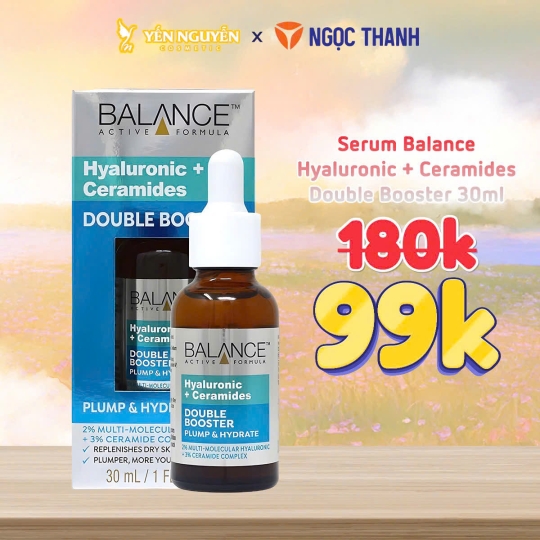 Serum Balance Active Formula Tinh Chất Dưỡng Cấp Ẩm Chuyên Sâu Và Phục Hồi Da Balance Active Formula Hyaluronic + Ceramides Double Booster 30ml