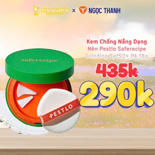 Kem Chống Nắng Dạng Nén Pestlo Saferecipe No Sebum Grinding Spf50+ PA 18g