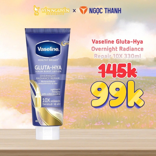 Dưỡng Thể Vaseline Gluta-Hya Overnight Radiance Repair 10X 330ml